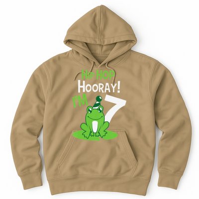 7th Birthday Frog Funny Party 7 Year Old Hoodie