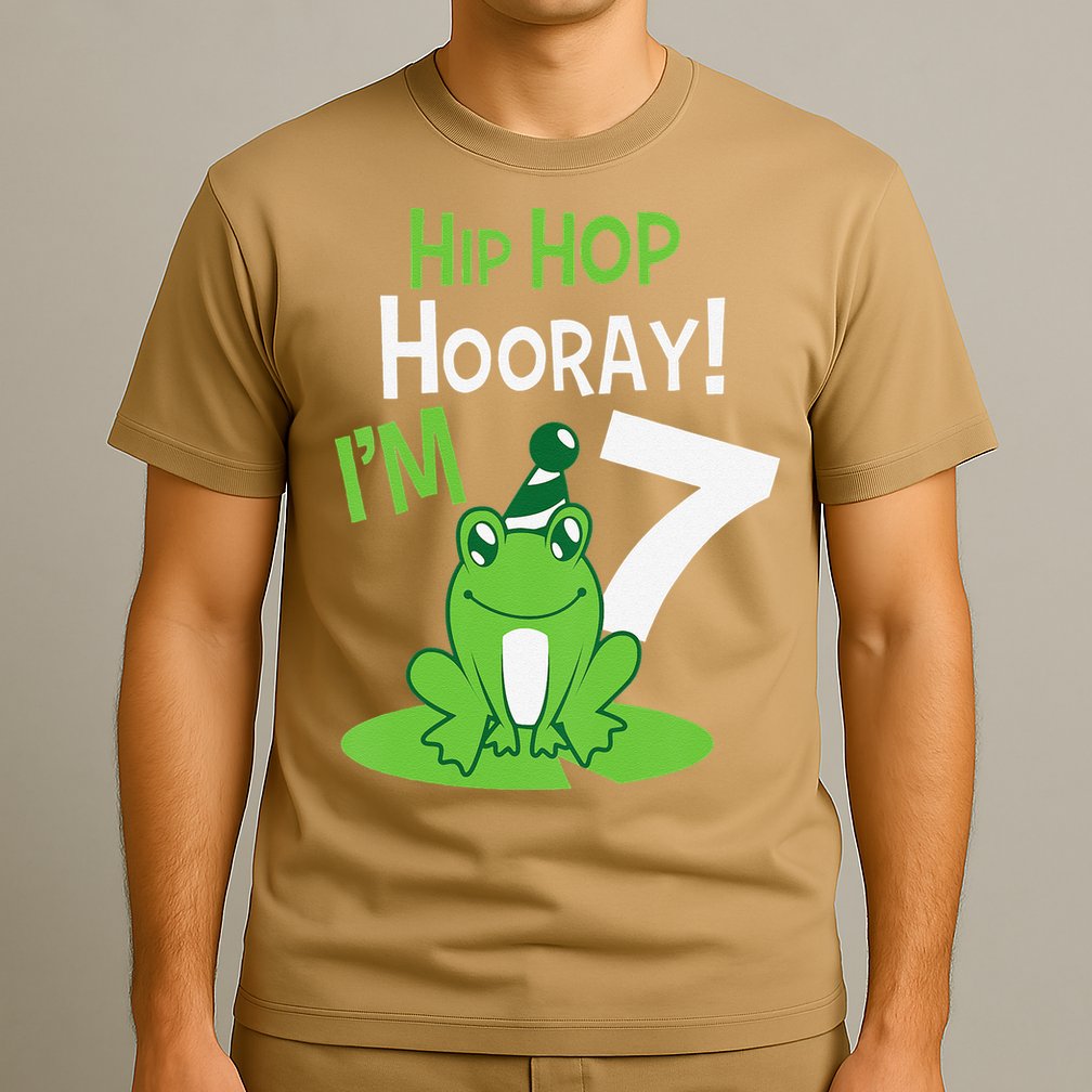 7th Birthday Frog Funny Party 7 Year Old T-Shirt