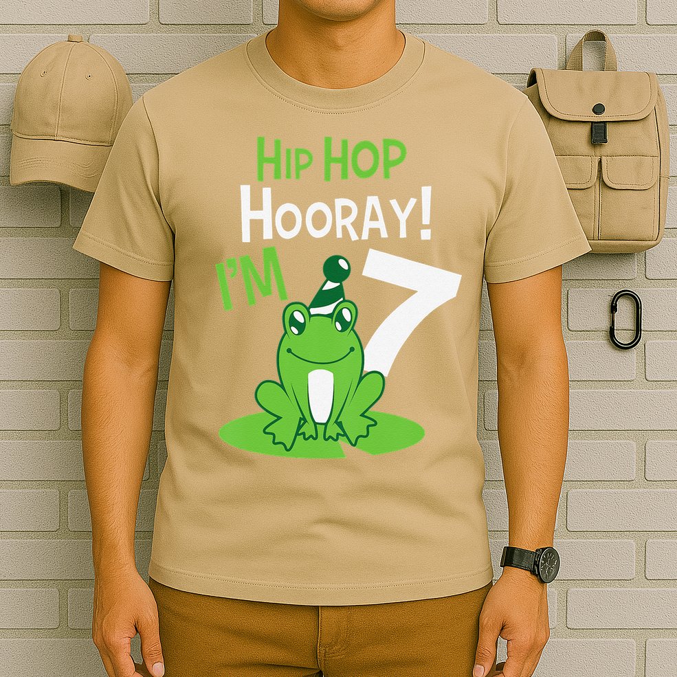 7th Birthday Frog Funny Party 7 Year Old T-Shirt
