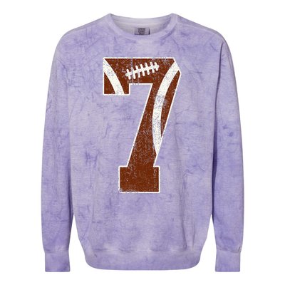 7th Birthday Football Lovers Bdy Boy 7 Year Old Girl Colorblast Crewneck Sweatshirt