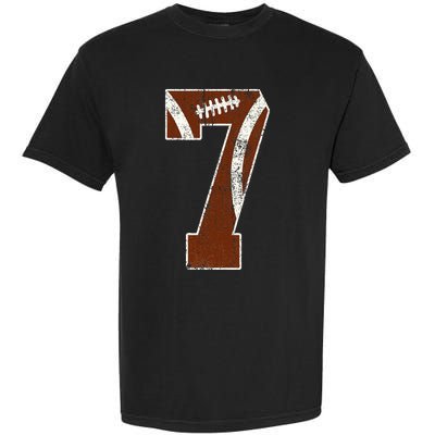 7th Birthday Football Lovers Bdy Boy 7 Year Old Girl Garment-Dyed Heavyweight T-Shirt