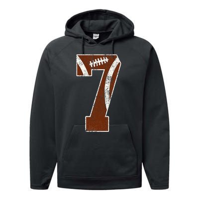 7th Birthday Football Lovers Bdy Boy 7 Year Old Girl Performance Fleece Hoodie