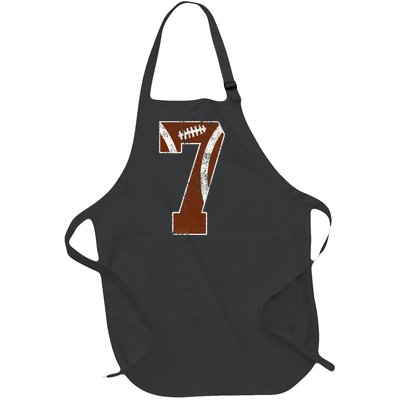 7th Birthday Football Lovers Bdy Boy 7 Year Old Girl Full-Length Apron With Pockets