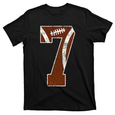 7th Birthday Football Lovers Bdy Boy 7 Year Old Girl T-Shirt