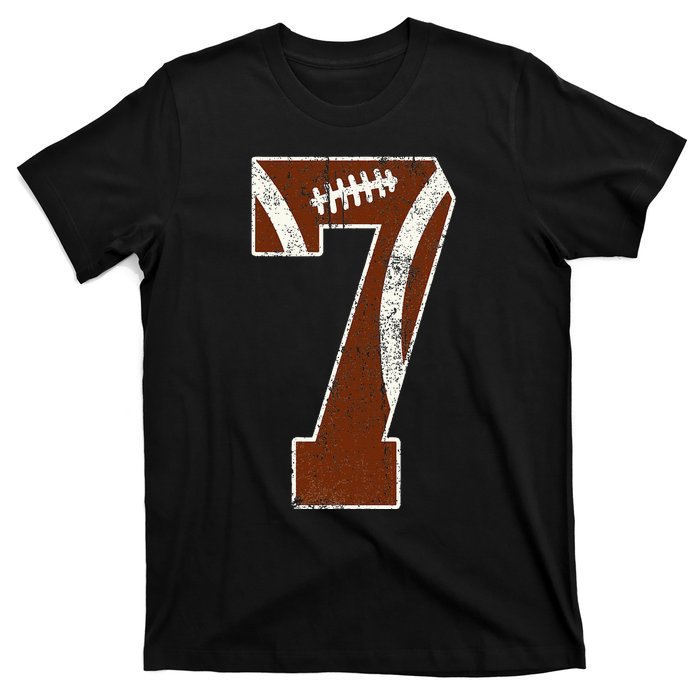 7th Birthday Football Lovers Bdy Boy 7 Year Old Girl T-Shirt