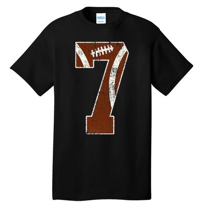 7th Birthday Football Lovers Bdy Boy 7 Year Old Girl Tall T-Shirt