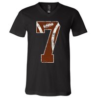 7th Birthday Football Lovers Bdy Boy 7 Year Old Girl V-Neck T-Shirt