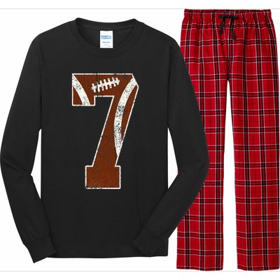 7th Birthday Football Lovers Bdy Boy 7 Year Old Girl Long Sleeve Pajama Set