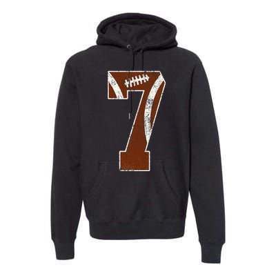 7th Birthday Football Lovers Bdy Boy 7 Year Old Girl Premium Hoodie