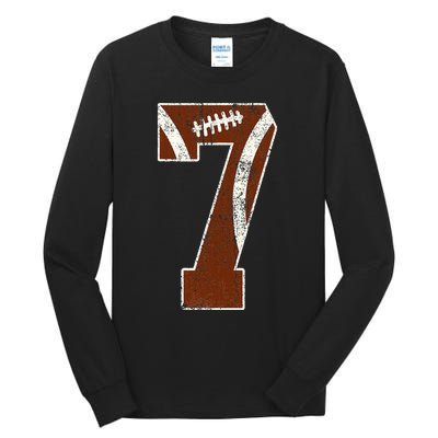 7th Birthday Football Lovers Bdy Boy 7 Year Old Girl Tall Long Sleeve T-Shirt