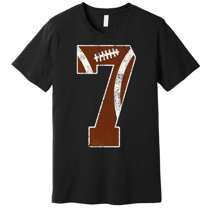 7th Birthday Football Lovers Bdy Boy 7 Year Old Girl Premium T-Shirt