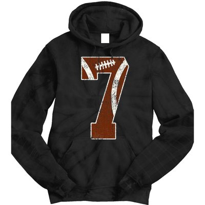 7th Birthday Football Lovers Bdy Boy 7 Year Old Girl Tie Dye Hoodie