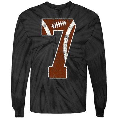 7th Birthday Football Lovers Bdy Boy 7 Year Old Girl Tie-Dye Long Sleeve Shirt