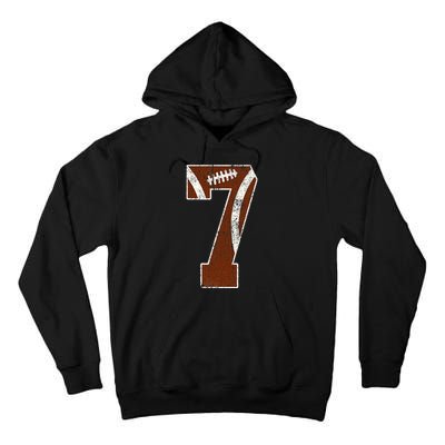 7th Birthday Football Lovers Bdy Boy 7 Year Old Girl Tall Hoodie