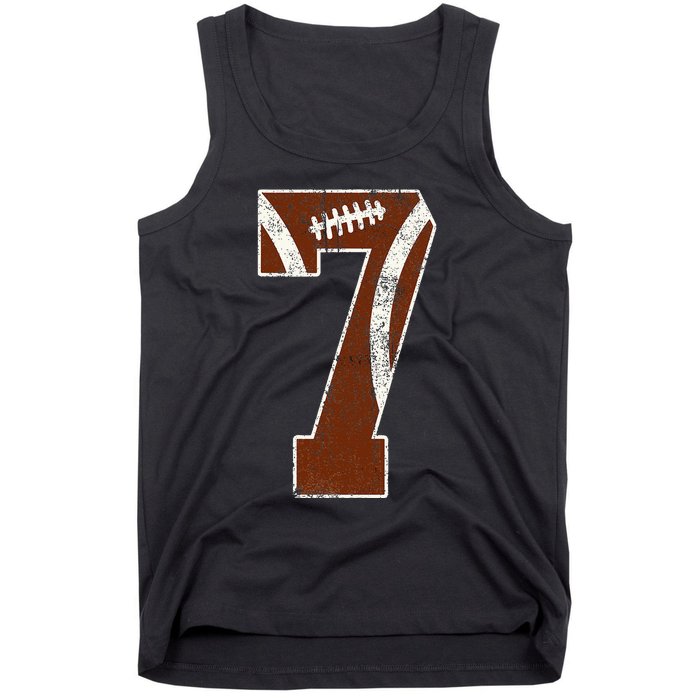 7th Birthday Football Lovers Bdy Boy 7 Year Old Girl Tank Top