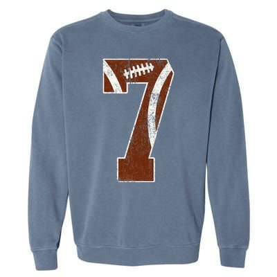 7th Birthday Football Lovers Bdy Boy 7 Year Old Girl Garment-Dyed Sweatshirt