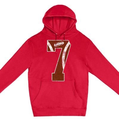 7th Birthday Football Lovers Bdy Boy 7 Year Old Girl Premium Pullover Hoodie