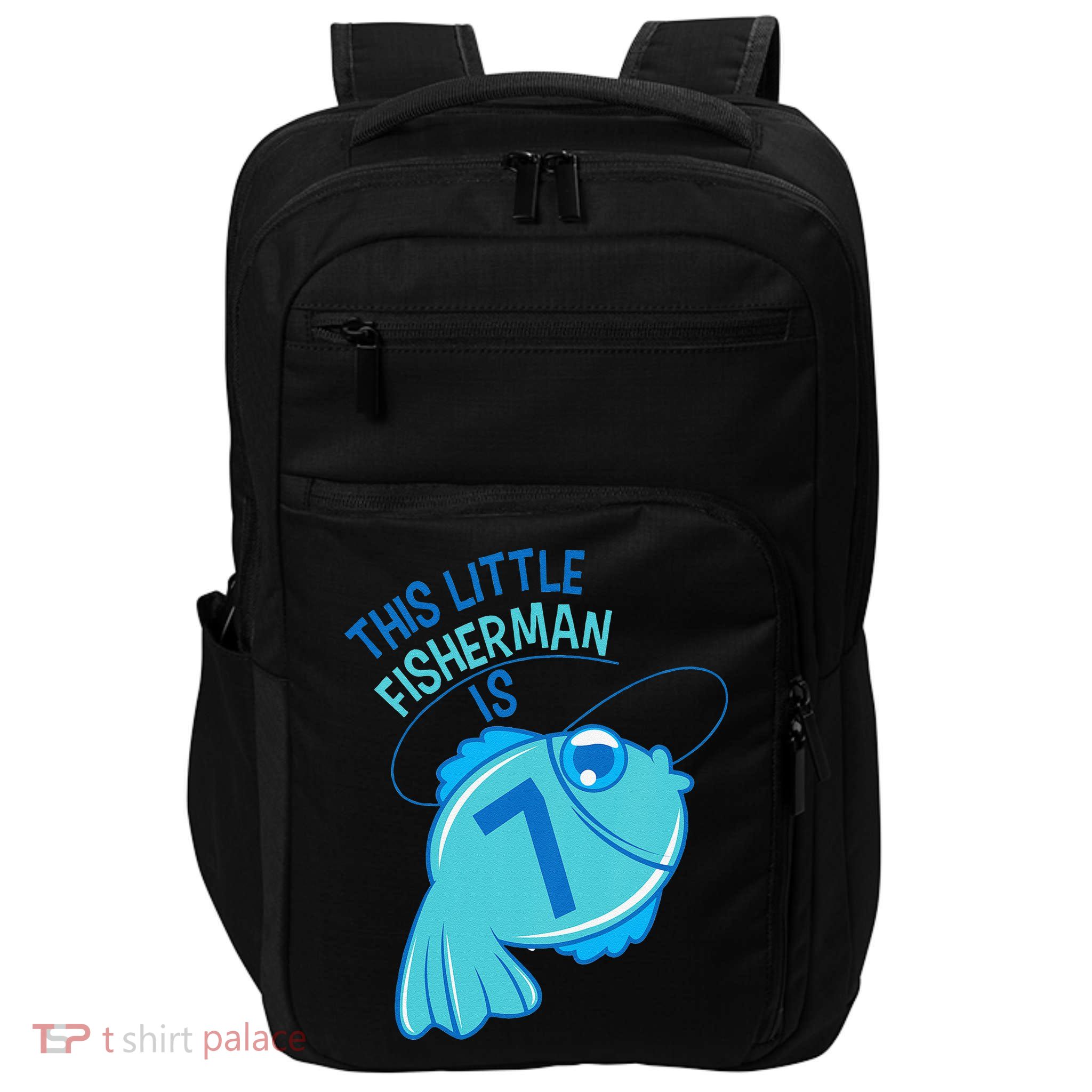 7th Birthday Fishing Fish 7 Year Old Impact Tech Backpack