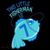 7th Birthday Fishing Fish 7 Year Old Kids T-Shirt