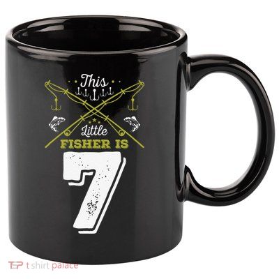 7th Birthday Fishing Lover Gift For 7 Years Old 11oz C Handle Ceramic Mug