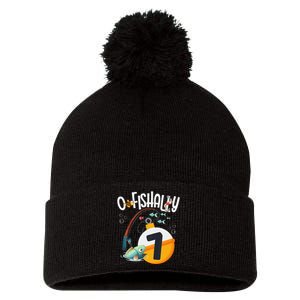 7th Birthday Fishing Theme For And OFishally 7 Pom Pom 12in Knit Beanie