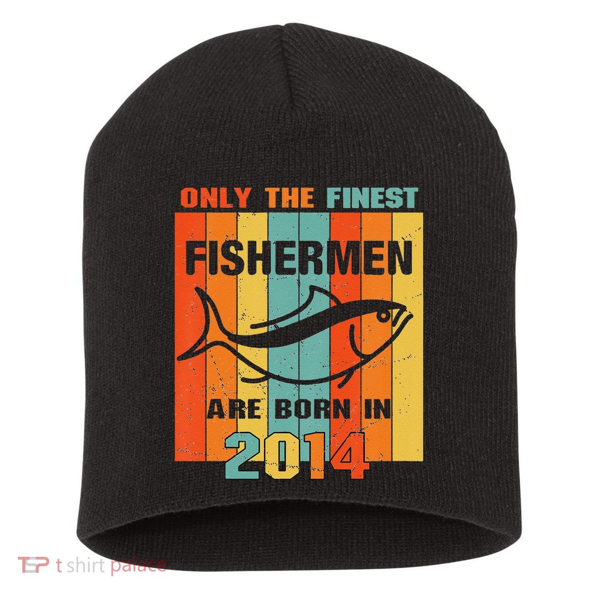 7th Birthday Gift For 7 Year Old Fishing Fishermen 2014 Short Acrylic Beanie