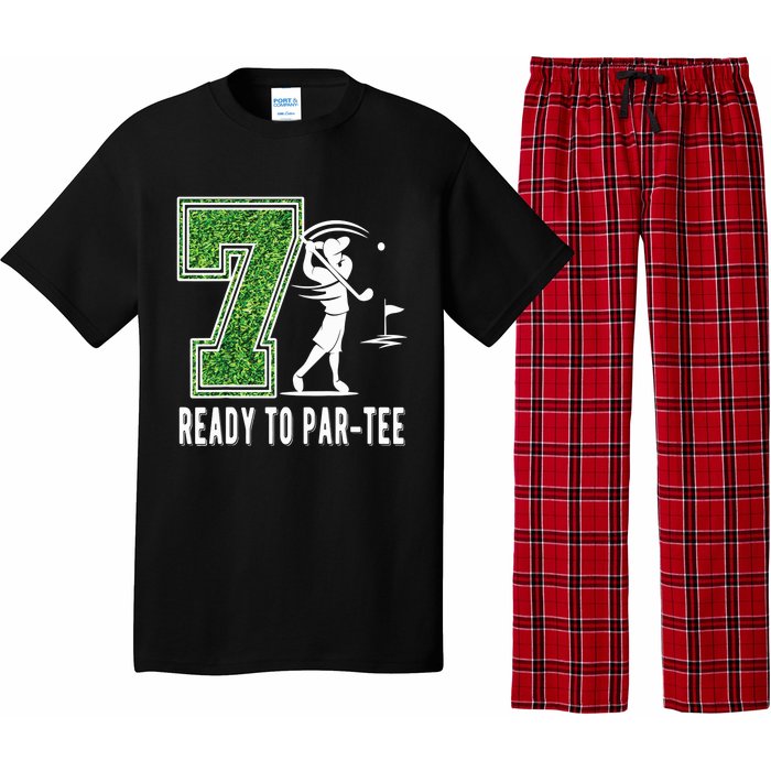 7th Birthday Golfer Seven Year Old Golf Player Pajama Set