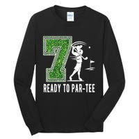 7th Birthday Golfer Seven Year Old Golf Player Tall Long Sleeve T-Shirt