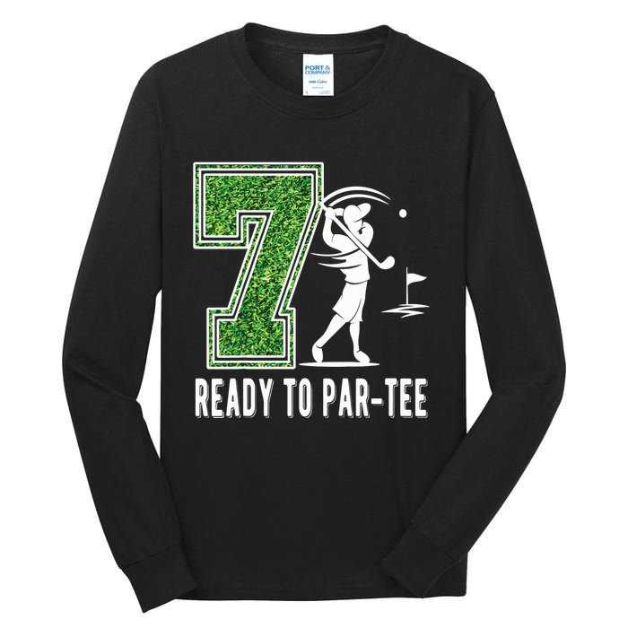 7th Birthday Golfer Seven Year Old Golf Player Tall Long Sleeve T-Shirt