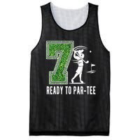 7th Birthday Golfer Seven Year Old Golf Player Mesh Reversible Basketball Jersey Tank