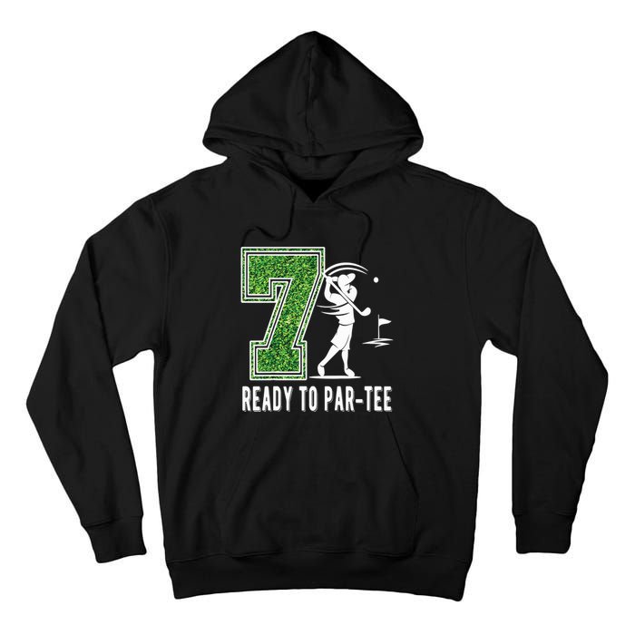 7th Birthday Golfer Seven Year Old Golf Player Tall Hoodie