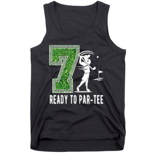 7th Birthday Golfer Seven Year Old Golf Player Tank Top