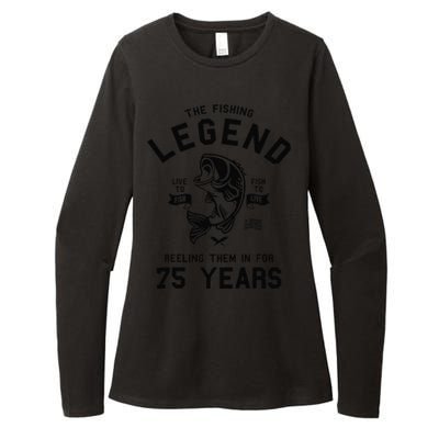 75th Birthday Gift The Fishing Legend 75 Years Fisherman Womens CVC Long Sleeve Shirt