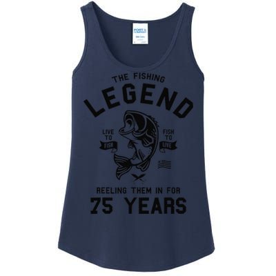 75th Birthday Gift The Fishing Legend 75 Years Fisherman Ladies Essential Tank