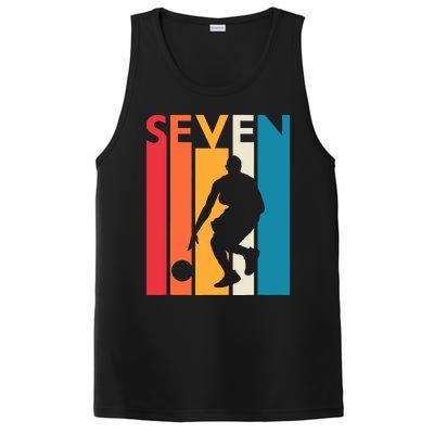 7th Birthday Gift Seven Vintage Basketball 7 Year Old PosiCharge Competitor Tank