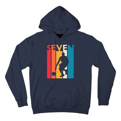 7th Birthday Gift Seven Vintage Basketball 7 Year Old Hoodie