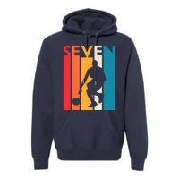 7th Birthday Gift Seven Vintage Basketball 7 Year Old Premium Hoodie