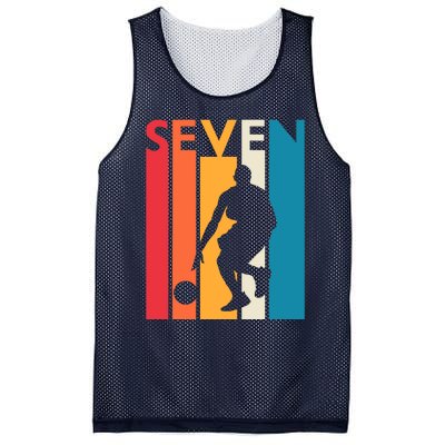 7th Birthday Gift Seven Vintage Basketball 7 Year Old Mesh Reversible Basketball Jersey Tank