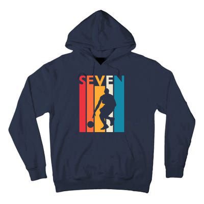 7th Birthday Gift Seven Vintage Basketball 7 Year Old Tall Hoodie