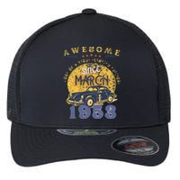 70th Birthday Gift Awesome Since March 1953 Flexfit Unipanel Trucker Cap