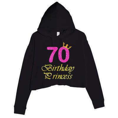 70th Birthday Gift Princess For 70 Years Old Crop Fleece Hoodie