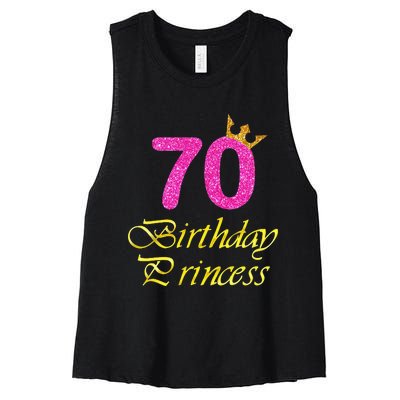 70th Birthday Gift Princess For 70 Years Old Women's Racerback Cropped Tank