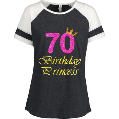 70th Birthday Gift Princess For 70 Years Old Enza Ladies Jersey Colorblock Tee