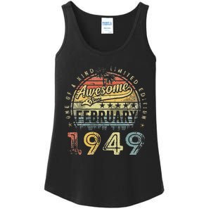 74th Birthday Gift Awesome Since February 1949 74 Year Old Ladies Essential Tank