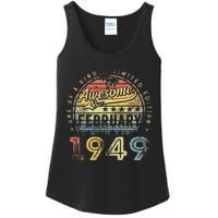 74th Birthday Gift Awesome Since February 1949 74 Year Old Ladies Essential Tank