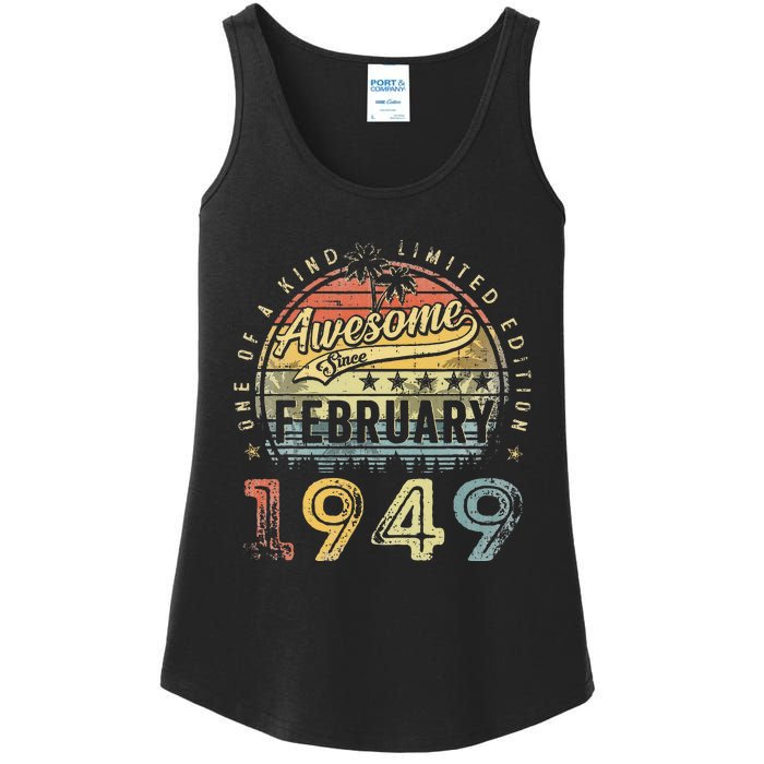 74th Birthday Gift Awesome Since February 1949 74 Year Old Ladies Essential Tank