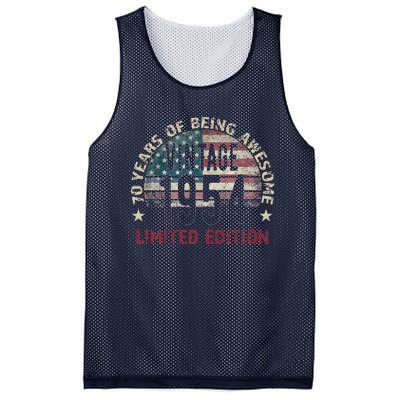 70th Birthday Gift Vintage Born 1954 Turning 70 Year Old Mesh Reversible Basketball Jersey Tank