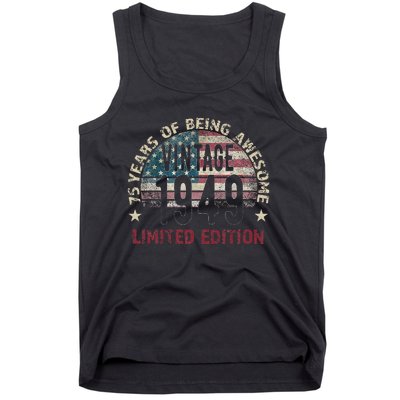 75th Birthday Gift Vintage Born 1949 Turning 75 Year Old Tank Top