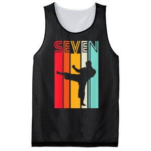 7th Birthday Gift Karate Retro Taekwondo Martial Mesh Reversible Basketball Jersey Tank