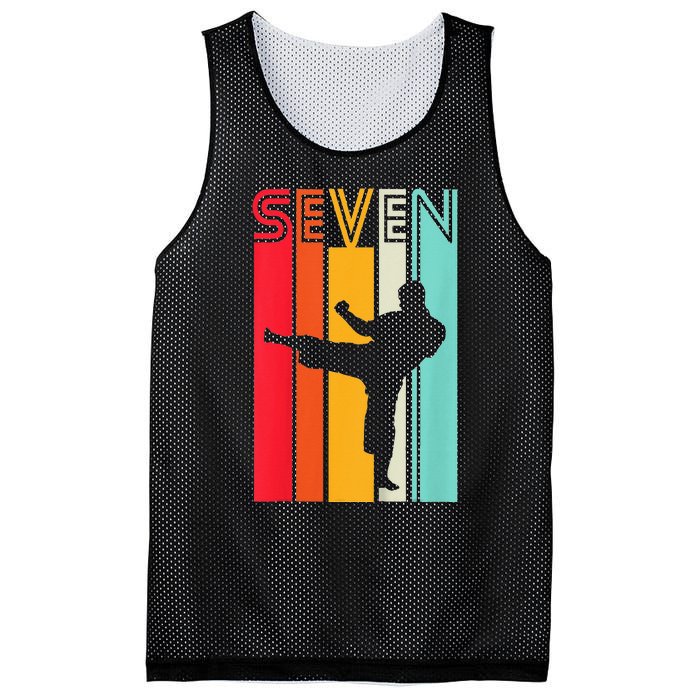 7th Birthday Gift Karate Retro Taekwondo Martial Mesh Reversible Basketball Jersey Tank